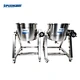 300L Mobile Manual Tilting Storage Tank Stainless Steel Movable Material Tank for Cosmetic Cream Lotion Buffer Storage